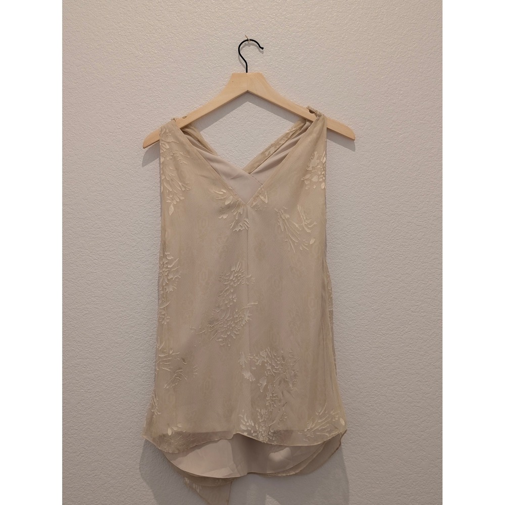 Haute Hippie Silk Devore Floral Reversible Halter V-Neck Top Size M